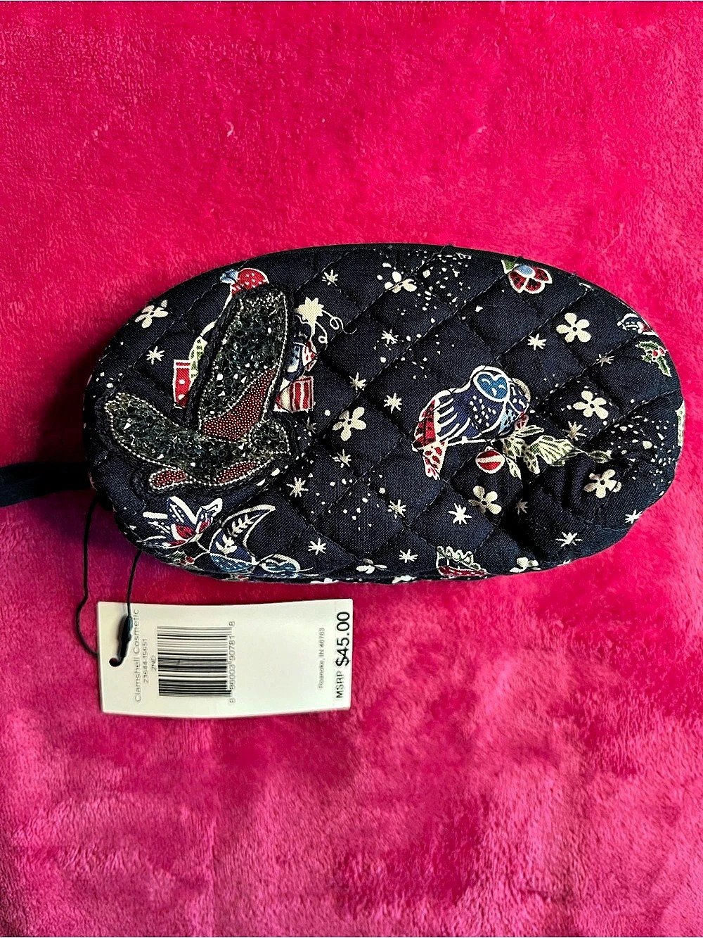 Vera Bradley Holiday Owls Clamshell Cosmetic Case
